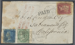 Br/Brrst Großbritannien: 1859/1897, Mail To California/USA, Two Covers And One Front To Sacramento Resp. San Francisco - Other & Unclassified