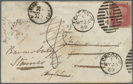 Br Großbritannien: 1869. Stampless Envelope Addressed To London Cancelled By St Seine Date Stamp '23May' Charged - Autres & Non Classés