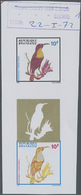 ** Thematik: Tiere-Vögel / Animals-birds: 1972, Rwanda. Imperforate Proof Gutter Pair In Unissued Colors With Displaced  - Autres & Non Classés