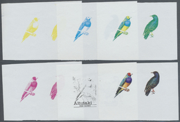 ** Thematik: Tiere-Vögel / Animals-birds: 1981, Aitutaki. Progressive Proof (6 Phases) In Setenant Pairs Of Both The 1c  - Other & Unclassified