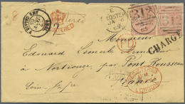 Br Großbritannien: 1865. Registered And Charged Envelope (roughly Opned) Addressed To France Bearing SG 82, 4d Pa - Other & Unclassified