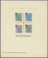 (*) Französische Zone - Baden: 1949, Rotes Kreuz-Block Als Ministerblock Auf Kartonpapier Mit Druckverme - Andere & Zonder Classificatie