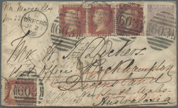 Br Großbritannien: 1864/1866, Five Covers From Oxford, Tetsworth Or Brighton To QUEENSLAND/Australia With 6d. Fra - Other & Unclassified