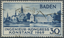 O Französische Zone - Baden: 1949, 30 Pfg. Europäischer Ingenieur-Kongress In Konstanz, Sauber Bedarfs - Autres & Non Classés