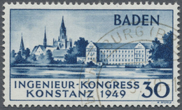 O Französische Zone - Baden: 1949, 30 Pf Konstanz II. Auflage Gestempelt, Fotoattest BPP, Mi 1.900.- - Other & Unclassified