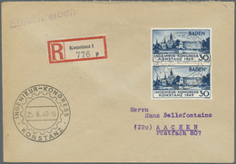 Br Französische Zone - Baden: 1949, 30 Pfg. Konstanz, 1. Auflage Im Senkrechten Paar Mit Sonderstempel - Altri & Non Classificati