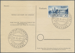 Br Französische Zone - Baden: 1949, 30 Pfg. Konstanz, 2. Auflage Mit Sonderstempel "INGENIEUR-KONGRESS - Andere & Zonder Classificatie