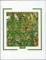 ** Thematik: Tiere-Vögel / Animals-birds: 1999, Honduras, DOMESTIC BIRDS, Imperforate Proof Sheet Of 20 Stamps, Missing  - Altri & Non Classificati