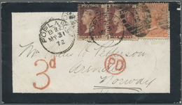 Br Großbritannien: 1872. Mourning Envelope Addressed To Arendal, Norway Bearing SG 43, 1d Rose (2) And SG 94, 4d - Other & Unclassified