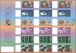 ** Thematik: Tiere-Vögel / Animals-birds: 2001, Hongkong, Greeting Stamps (designs "Chicks", "Swans" Etc.), Complete Se- - Autres & Non Classés