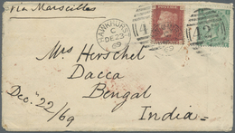 Br Großbritannien: 1869, Entire With Margin Copy 1 Sh, Large Corner Letters Aud 1 D Red Cancelled With Duplex "HA - Autres & Non Classés