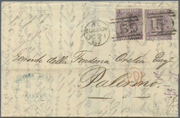 Br Großbritannien: 1867, 2 X 6 D Lilac, Pl.6, Multiple Franking On Folded Letter Cover From GLASGOW, OC 21 67, Vi - Autres & Non Classés