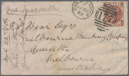 Br/Brrst Großbritannien: 1869/1870, Two Covers And One Cover Front Bearing QV 10d. Red-brown Used From Cheltenham, Mald - Autres & Non Classés