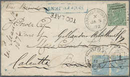 Br Großbritannien: 1871, 1 S. Green, Plate 5, Tied By Dublex "CHARING GROSS. W.C. JA 5.72" To Envelope With Strai - Autres & Non Classés