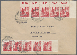 Br Französische Zone - Rheinland Pfalz: 1948, 24 Pfg. Wormser Dom, 10 Stück Als Portogerechte Zehnfachf - Autres & Non Classés