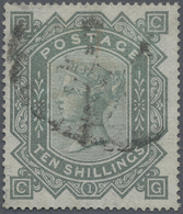 O Großbritannien: 1878, 10s. Greenish Grey, Wm Maltese Cross, Used Copy, Signed Bühler. SG 128, £3200 1878, Frei - Autres & Non Classés