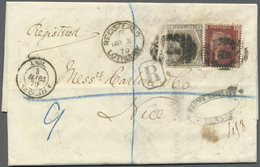 Br Großbritannien: 1879. Registered Envelope (a Littlie Bit Soiled) Addressed To France Bearing SG 43, 1d Rose An - Autres & Non Classés