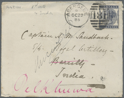 Br Großbritannien: 1885-86 Two Covers From Abergele, Wales To Captain H.M. Sandback, Royal Artillery In India, Th - Other & Unclassified