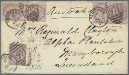 Br Großbritannien: 1881, 1 D. Mauve, Vertical Pair And Three Single Stamps, Each Tied By Dublex "VETNOR JA.1.84 - - Autres & Non Classés