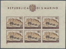 ** Thematik: UPU / United Postal Union: 1951, San Marino. UPU 75th Anniversary In An IMPERFORATE Minature Sheet Of 6 Sho - U.P.U.