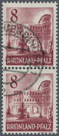 O/ Französische Zone - Rheinland Pfalz: 1949, Freimarke 8 Pf. Karminbraun Mit Stempel 'Krefeld-Uerdinge - Other & Unclassified