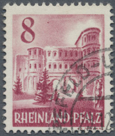 O Französische Zone - Rheinland Pfalz: 1949, Freimarke 8 Pf. Karminbraun Mit Eckstempel 'Krefeld-Uerdi - Autres & Non Classés