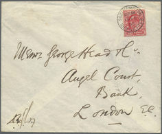 Br Großbritannien: 1906. Envelope (vertical Fold) Addressed To London Bearing SG 219, 1d Scarlet Tied By Southamp - Other & Unclassified