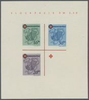 (*) Französische Zone - Rheinland Pfalz: 1949, Rotes-Kreuz-Block Mit Fehlender Farbe Dunkelgrünlichgrau - Autres & Non Classés