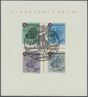 O Französische Zone - Rheinland Pfalz: 1949, Rotkreuz-Block, Type I, Sauber Gestempelt Mit SST "Traben - Autres & Non Classés