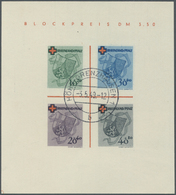 O Französische Zone - Rheinland Pfalz: 1949, Blockausgabe „Rotes Kreuz”, In Type I, Sauber Gestempelt - Andere & Zonder Classificatie