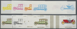 ** Thematik: Verkehr-Auto / Traffic-car: 1969, Umm Al Qiwain. Progressive Proof (8 Phases) In Horizontal Gutter Pairs Fo - Voitures