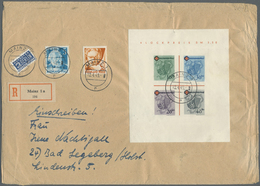 Br Französische Zone - Rheinland Pfalz: 1949, Rotkreuz Block Type II Auf überfrankiertem R-Brief Mit St - Autres & Non Classés