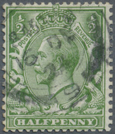 O Großbritannien: 1912, ½d. Green Showing Distinctive Variety "New Moon Flaw" (R2/3 Of Booklet Pane), Commercial - Other & Unclassified