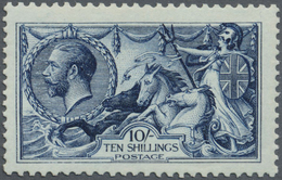 * Großbritannien: 1913, Seahorses, 10s. Indigo-blue, Waterlow Printing, Bright Colour, Well Perforated, Mint O.g - Autres & Non Classés