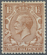 * Großbritannien: 1916, 1½d.yellow-brown Showing Variety "White Spot Top Right Corner", Small Corner Crease At L - Autres & Non Classés