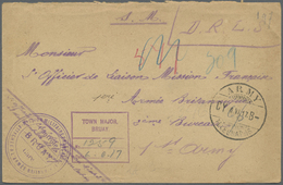 Br Großbritannien: 1917. Military Mail Envelope To France Cancelled Army Telegraph Date Stamp With Military Cache - Autres & Non Classés