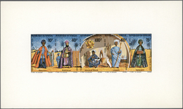 (*) Thematik: Weihnachten / Christmas: 1972, SENEGAL: Christmas Dolls From Goree Se-tenant Set In An IMPERFORATE PROOF S - Noël