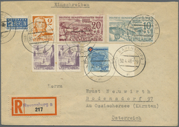 Br Französische Zone - Württemberg: 1949, 30 Pfg. Rot Kreuz-Blockmarke Mit Rand Rechts Und Portogerecht - Autres & Non Classés