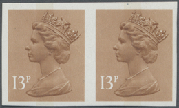 ** Großbritannien - Machin: 1984, 13p. Pale Chestnut, One Centre Band, Imperforated Horiz. Pair, Unmounted Mint. - Machins