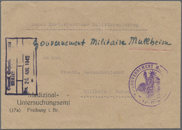 Br Französische Zone - Besonderheiten: 1945, "GOUVERNEMENT MILITAIRE Le Chef De Détachement", Violetter - Other & Unclassified