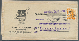 Br Saarland (1947/56): 1947, 60 C. Auf 3 Pfg. Freimarke Als Portogerechte Einzelfrankatur Auf Zeitungs- - Unused Stamps