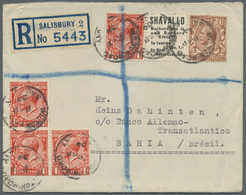 Br Großbritannien - Zusammendrucke: 1934, "SHAVALLO Barbers Use It.." + 1 1/2 D. Brown With Additional Franking 1 - Other & Unclassified