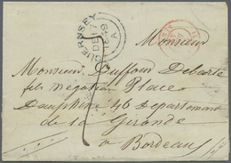 Br Großbritannien - Guernsey: 1849. Stampless Envelope Addressed To Bordeaux Cancelled By Guernsey Date Stamp In - Guernsey