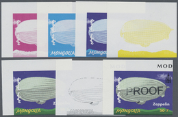 ** Thematik: Zeppelin / Zeppelin: 2001, MONGOLIA: Transportation ZEPPELIN 50t. In Seven Different Imperforated PROGRESSI - Zeppelin