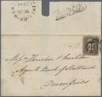 Br Großbritannien - Isle Of Man: 1844. Envelope Addressed To Dumfries Bearing Great Britain SG 8, 1d Brown Tied B - Man (Ile De)