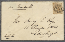 Br Ägypten: 1863. Mourning Envelope Addressed To Scotland Bearing Great Britain SG 86, 9d Bistre Tied By 'B/01' Oblitera - 1915-1921 Protettorato Britannico