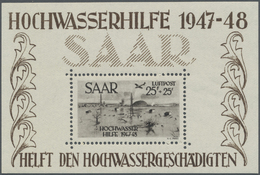 ** Saarland (1947/56): 1948, Hochwasserhilfe, Einwandfrei Postfrisches Blockpaar Im Originalformat Ohne - Neufs