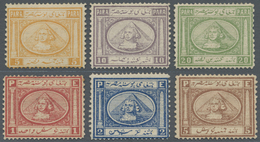 * Ägypten: 1867 'Sphinx In Front Of Pyramid' Complete Set Of Six, Mounted Mint, 1pi. And 5pi. With Partially Toned Gum B - 1915-1921 Protettorato Britannico