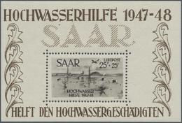 ** Saarland (1947/56): 1948, Hochwasserhilfe, Einwandfrei Postfrisches Blockpaar Im Originalformat Ohne - Ongebruikt