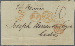 Br Großbritannien - Jersey: 1854. Stampless Envelope (tears And Creases) Written From Jersey Dated '23rd May 1854 - Jersey